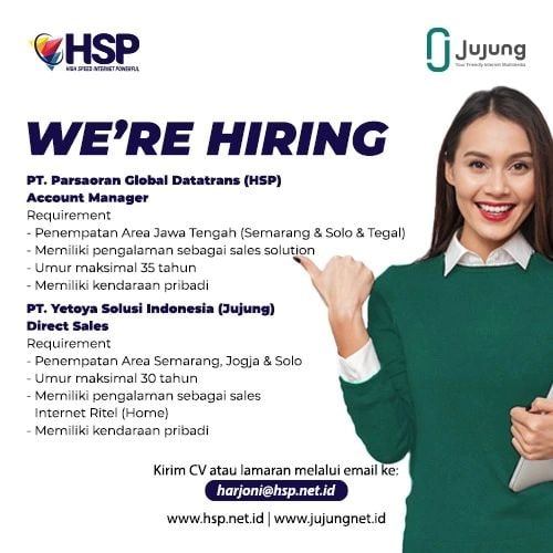 Lowongan Kerja Account Manager dan Direct Sales di PT Yetoya Solusi Indonesia (Jujung)