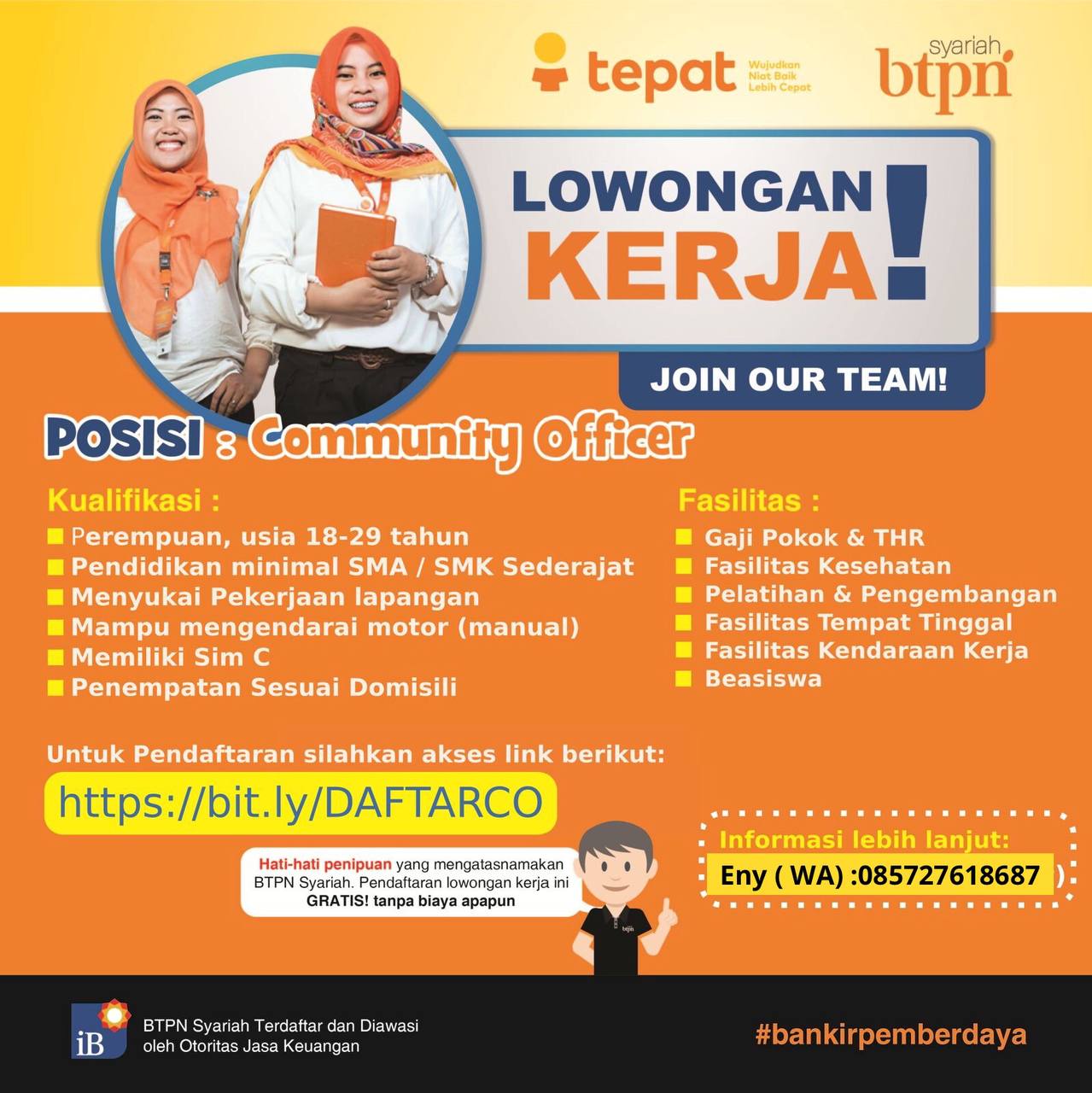 Lowongan Kerja Community Officer di Bank BTPN Syariah Area Jawa Tengah