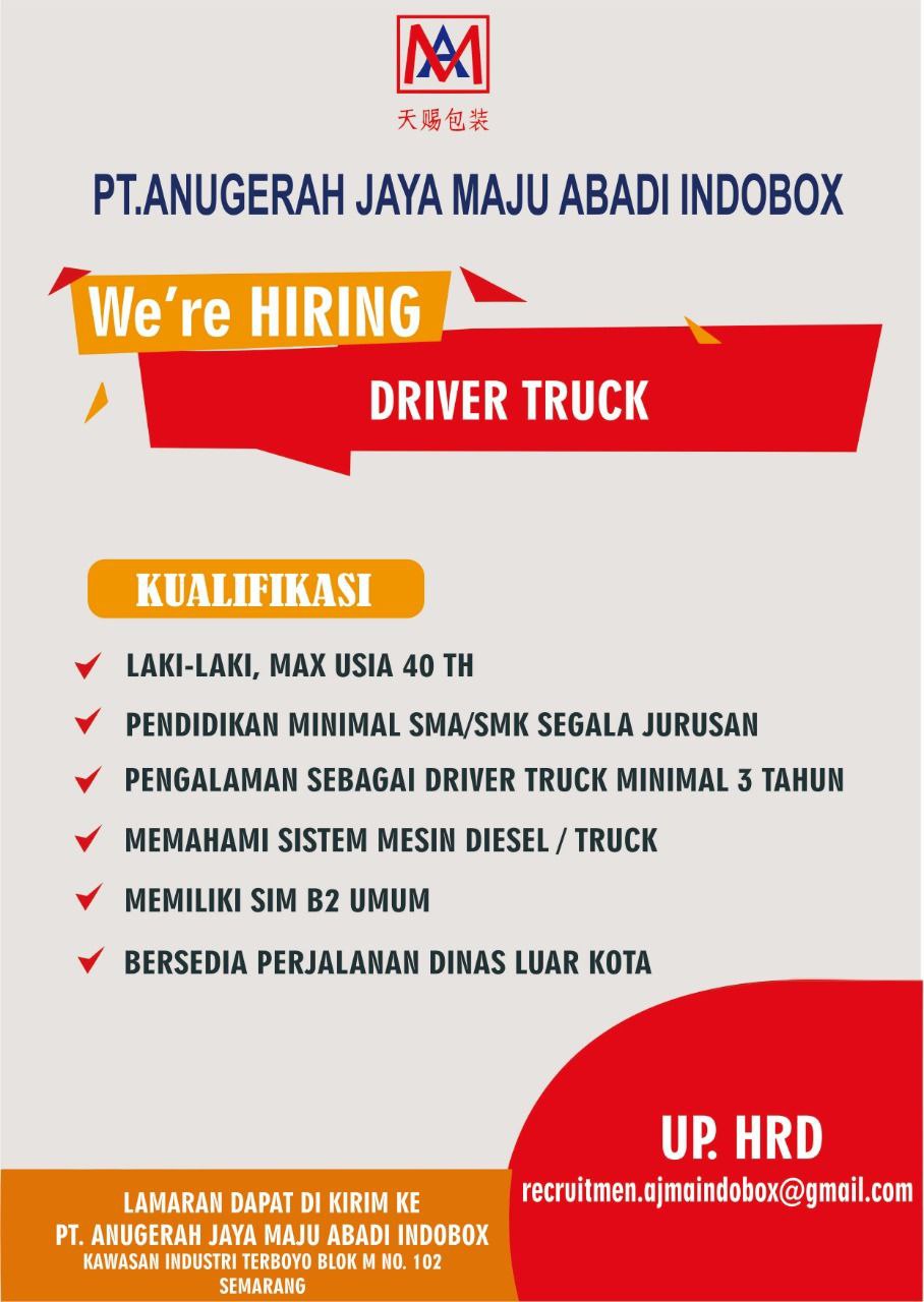 Lowongan Kerja Driver Truk di PT. Anugerah Jaya Abadi Semarang