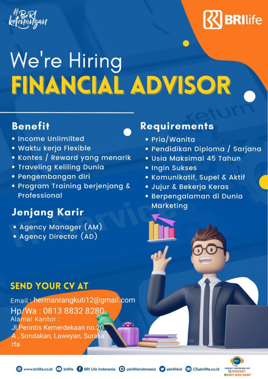 Lowongan Kerja Financial Advisor di BRI Life Surakarta