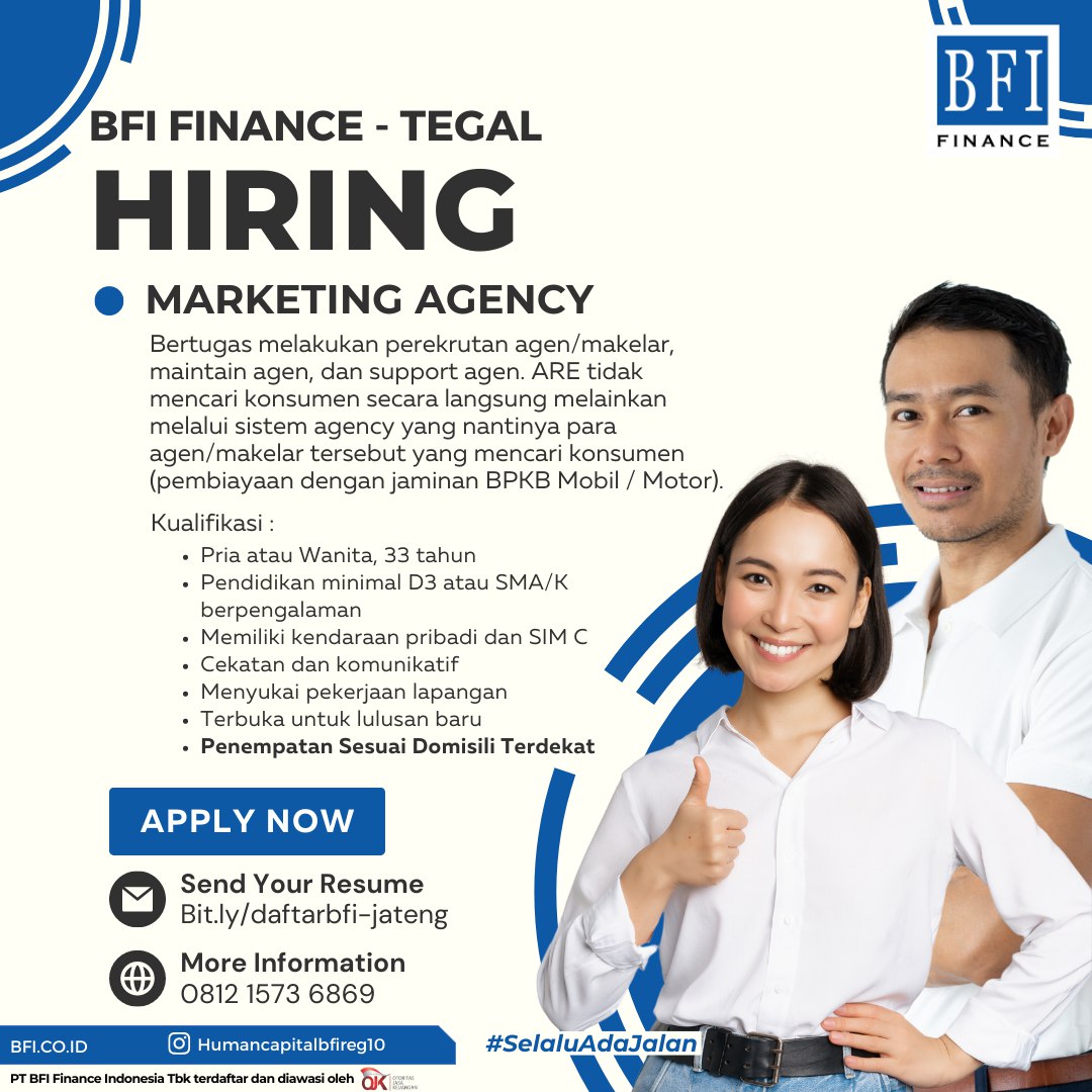 Lowongan Kerja Marketing Agency di BFI Finance Tegal