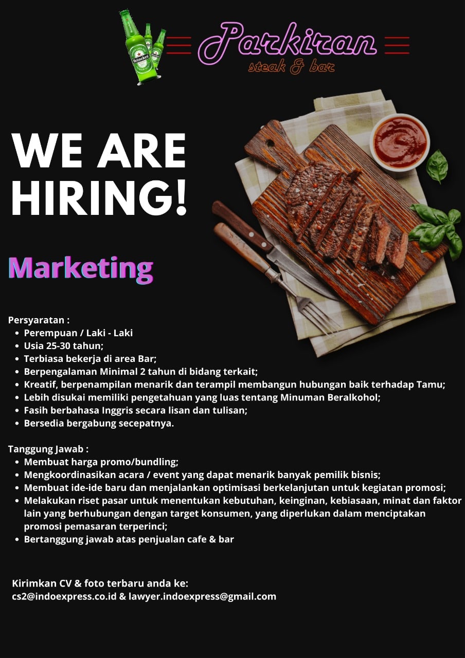 Lowongan Kerja Marketing di Parkiran Steak & Bar Jateng