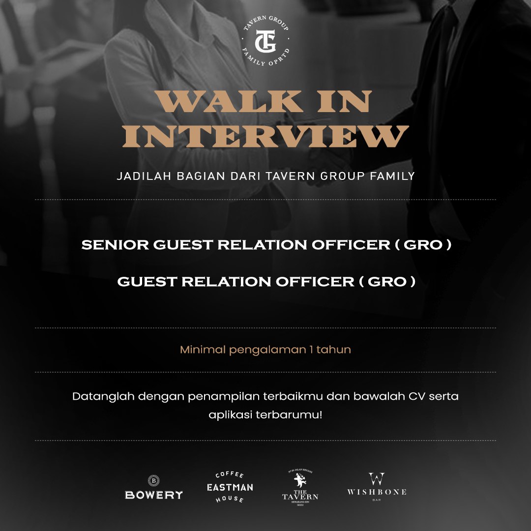 Lowongan Kerja Senior Guest Relation Officer di Tavern Group Semarang