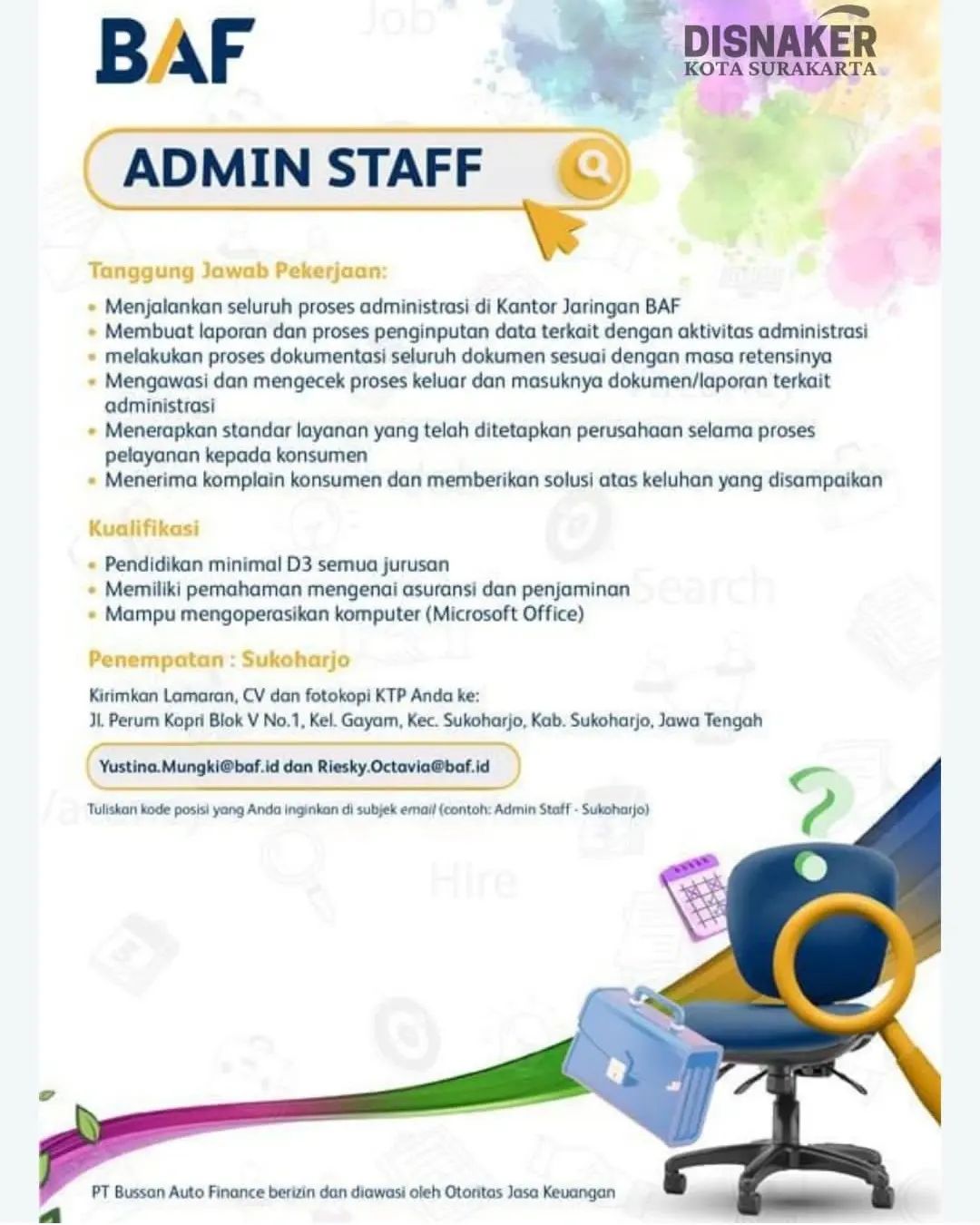 Lowongan Kerja Admin Staff di Bussan Auto Finance Surakarta