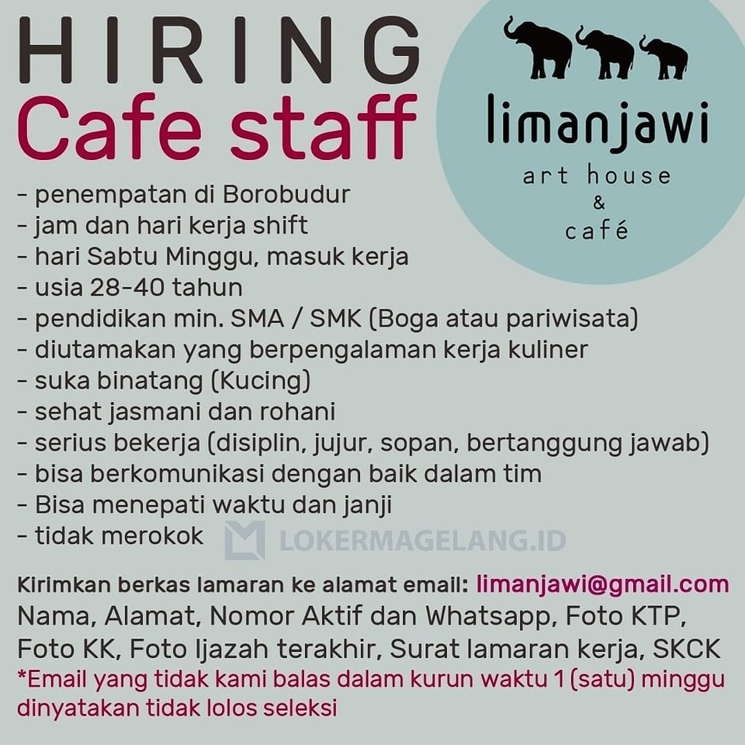 Lowongan Kerja Cafe Staff di Limanjawi Art House & Cafe Magelang