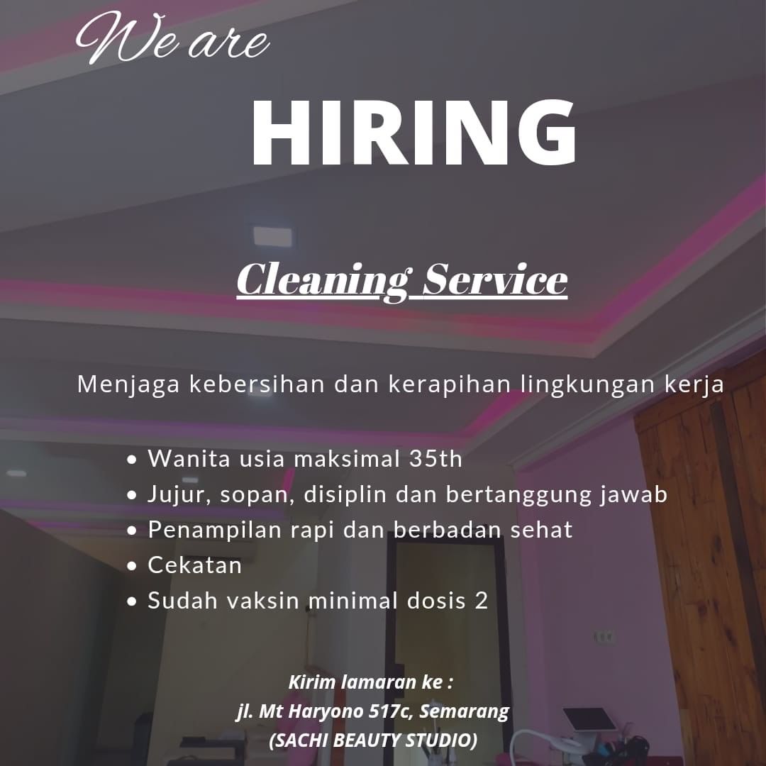 Lowongan Kerja Cleaning Service di Sachi Beauty Studio Semarang