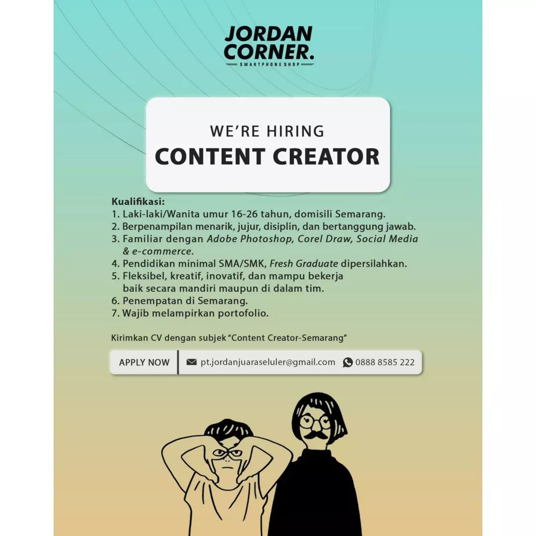 Lowongan Kerja Content Creator di Jordan Corner Semarang