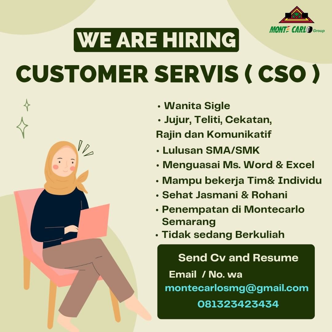 Lowongan Kerja Customer Service Online di MONTE CARLO Group Semarang