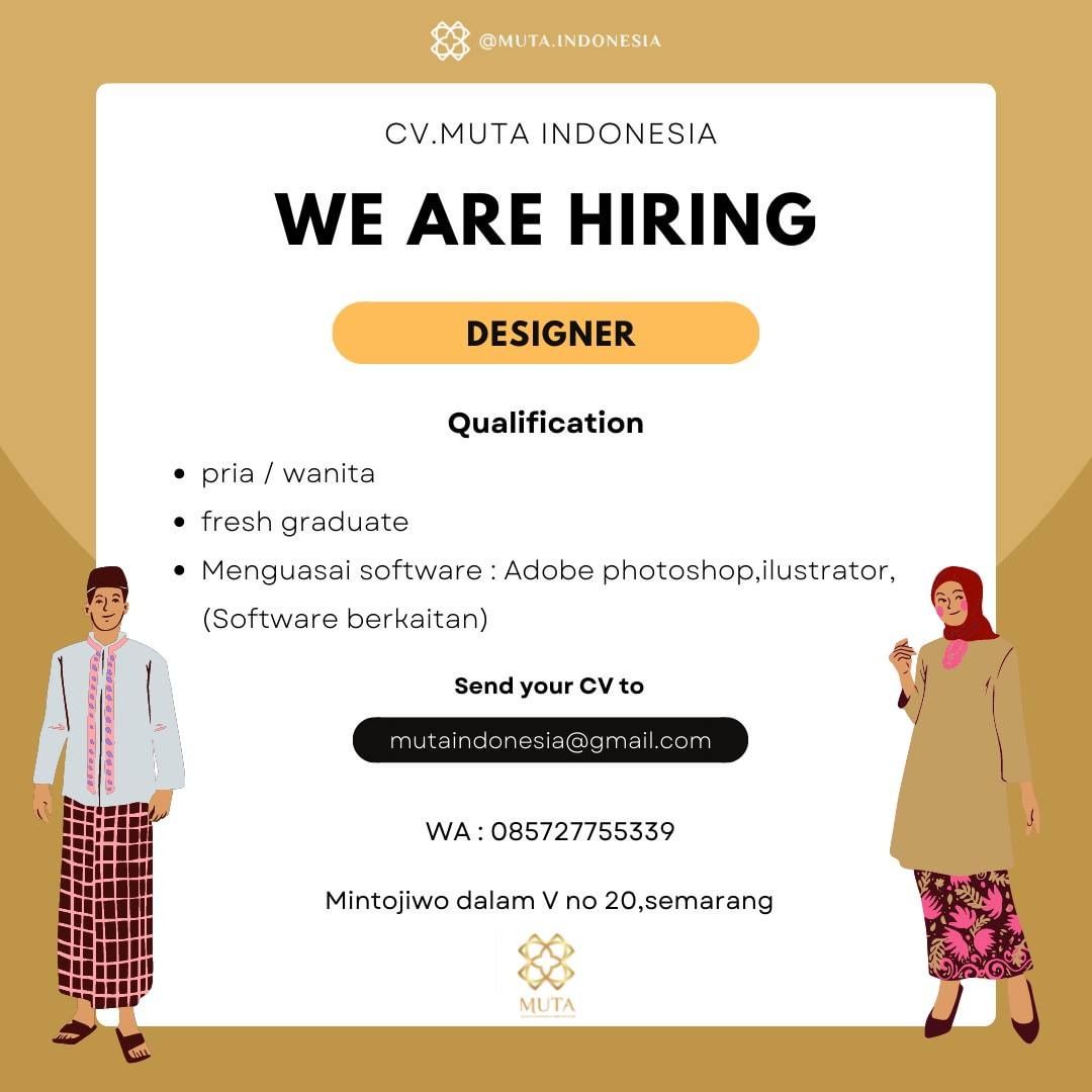 Lowongan Kerja Graphic Designer di CV. Muta Indonesia Semarang