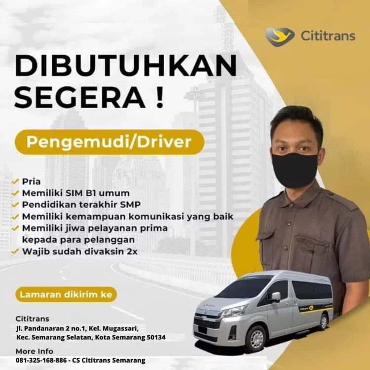 Lowongan Kerja Pengemudi Driver di Cititrans Semarang