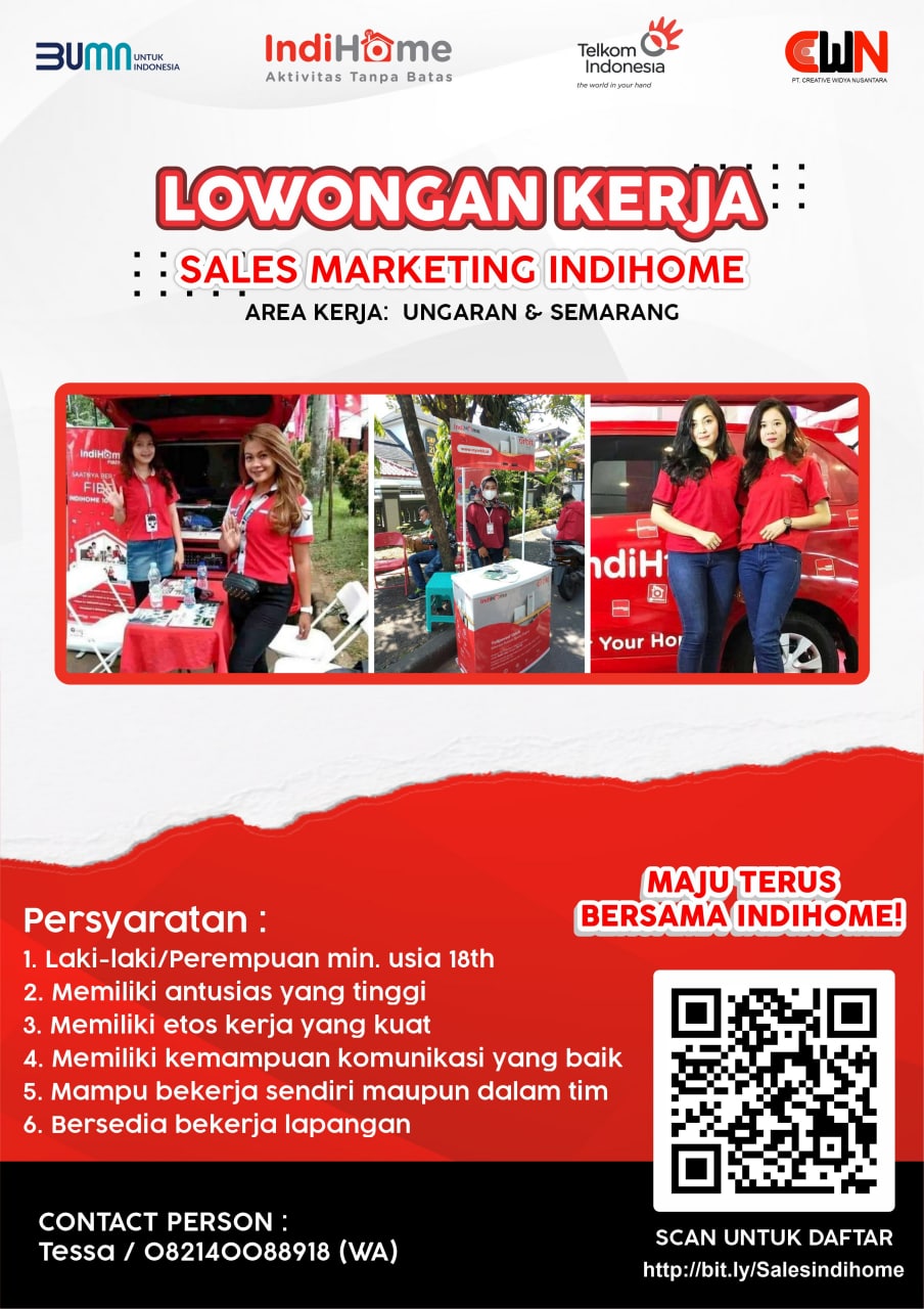 Lowongan Kerja Sales Marketing Indihome di Ungaran & Semarang - Loker