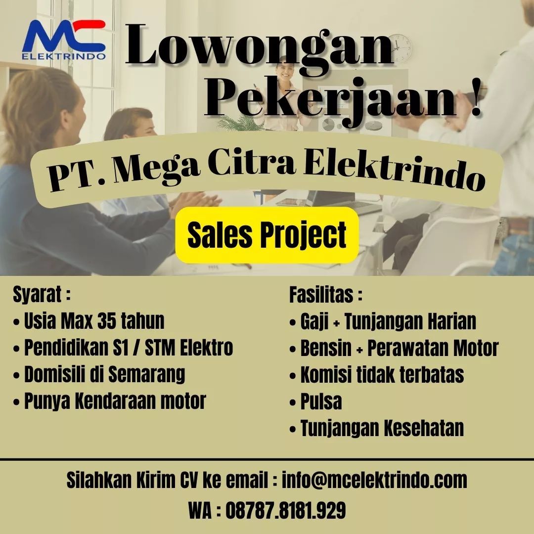 Lowongan Kerja Sales Project di PT. Mega Citra Elektrindo Semarang