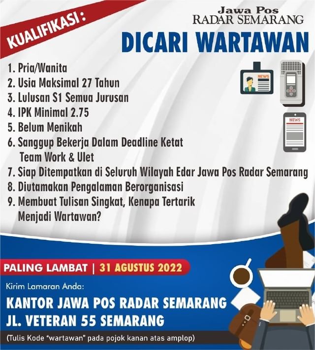 Lowongan Kerja Wartawan di Jawa Pos Radar Semarang