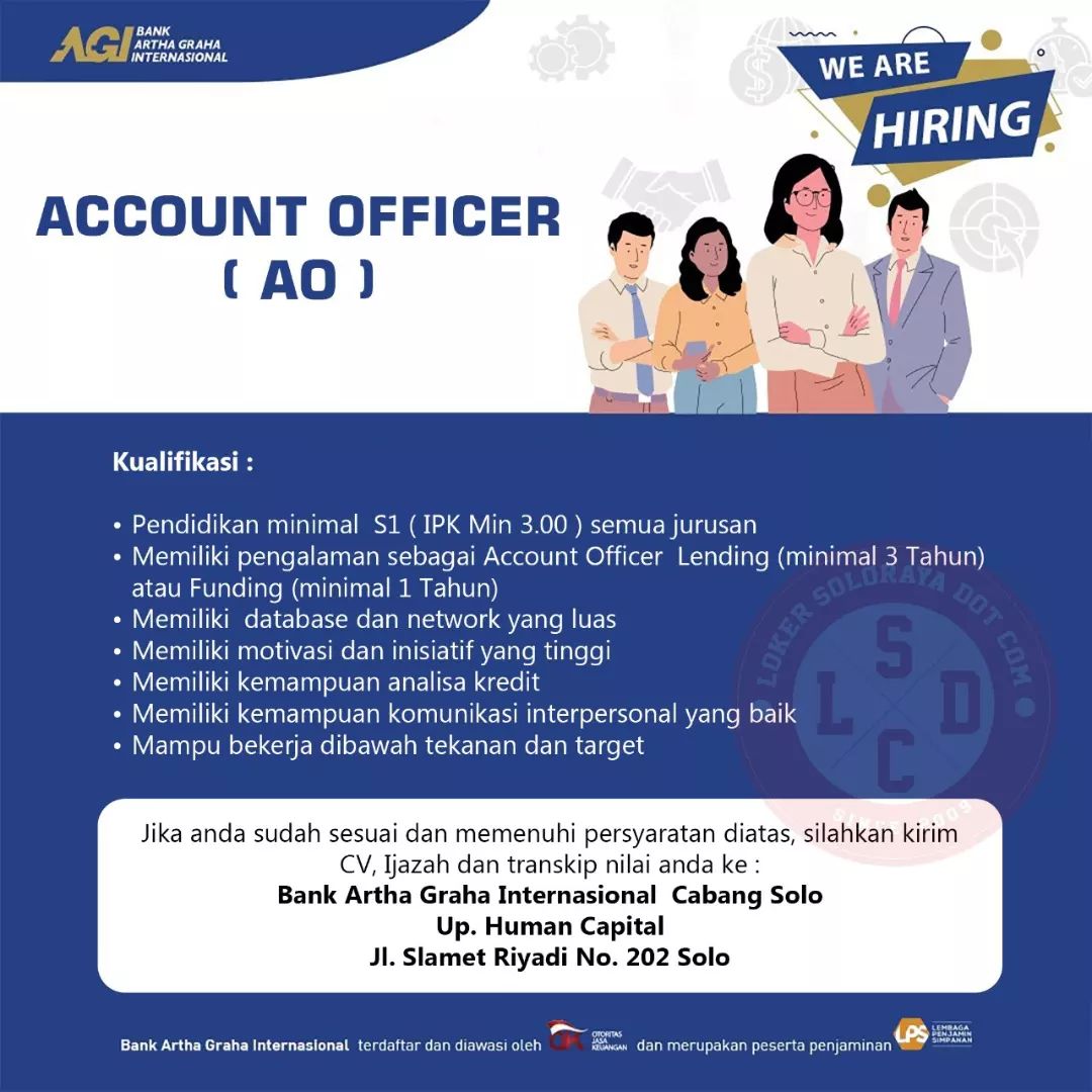 Lowongan Kerja Account Officer di Bank Artha Graha Internasional Solo