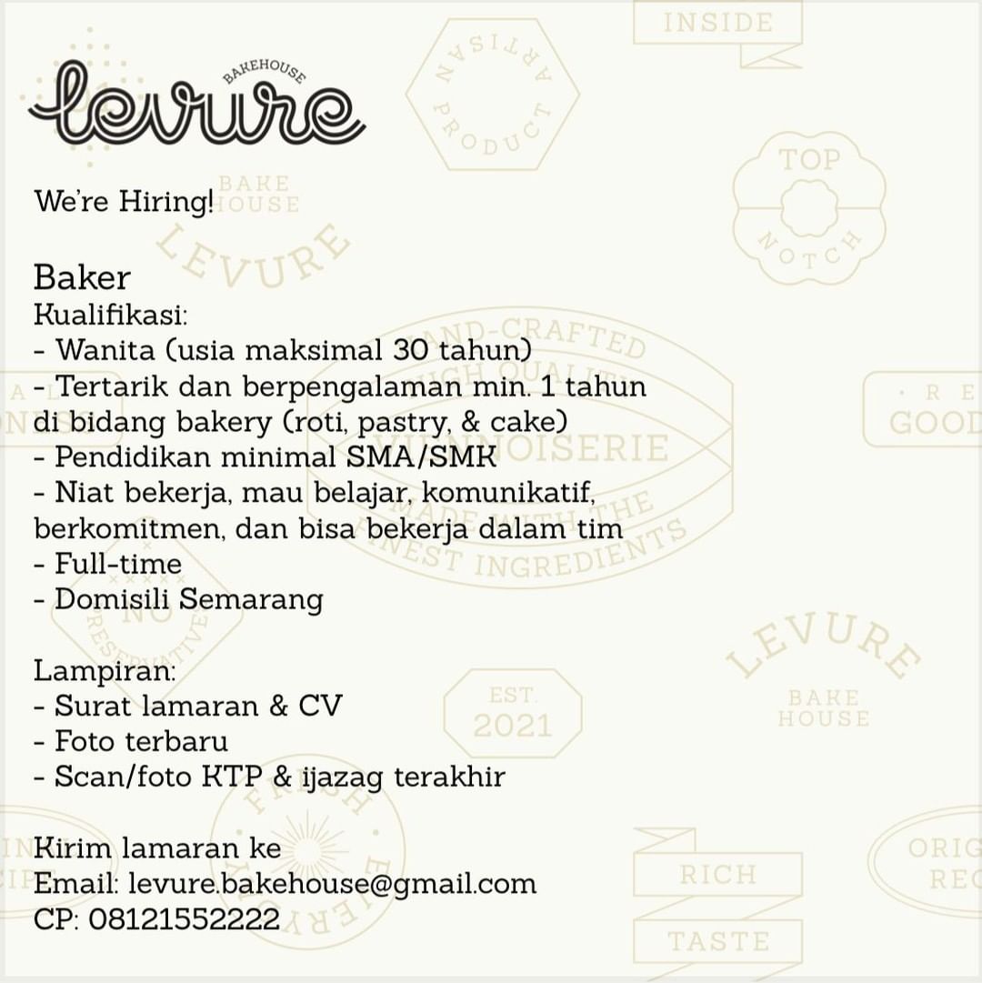 Lowongan Kerja Baker di Levure Bake House Semarang