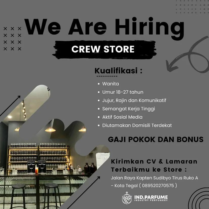 Lowongan Kerja Crew Store di IND Parfume Tegal