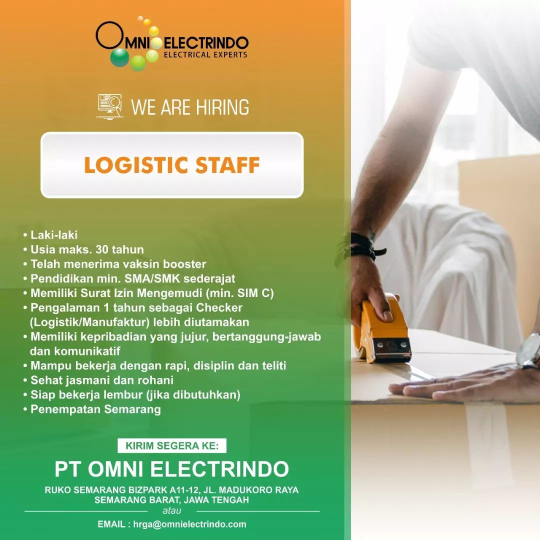 Lowongan Kerja Logistic Staff di PT. Omni Electrindo Semarang