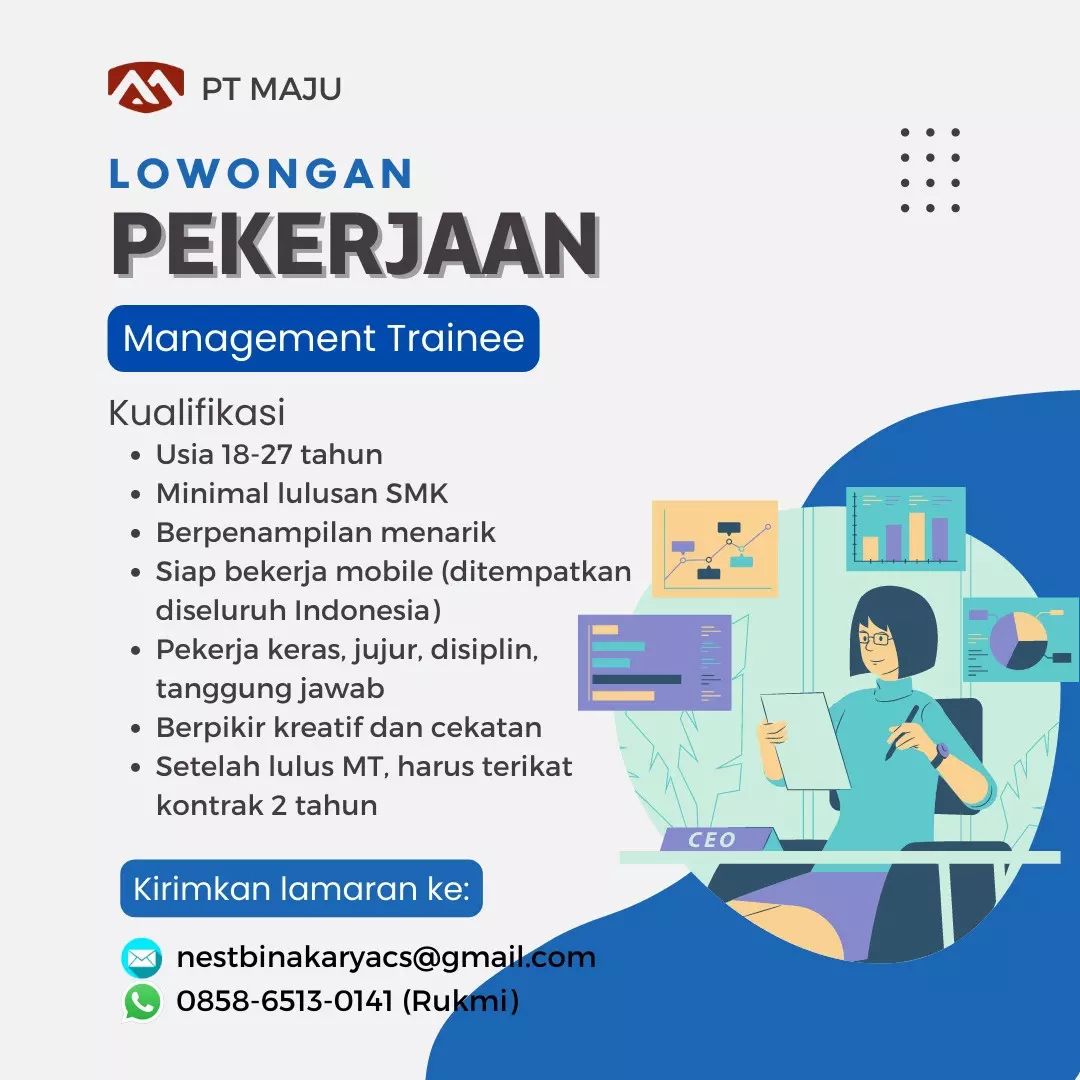 Lowongan Kerja Management Trainee di PT. MAJU Jawa Tengah