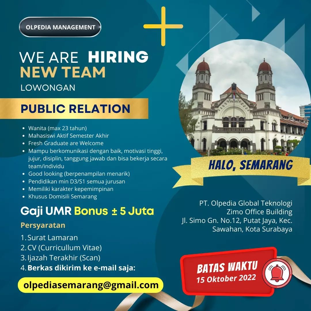 Lowongan Kerja Public Relation di Olpedia Management Semarang