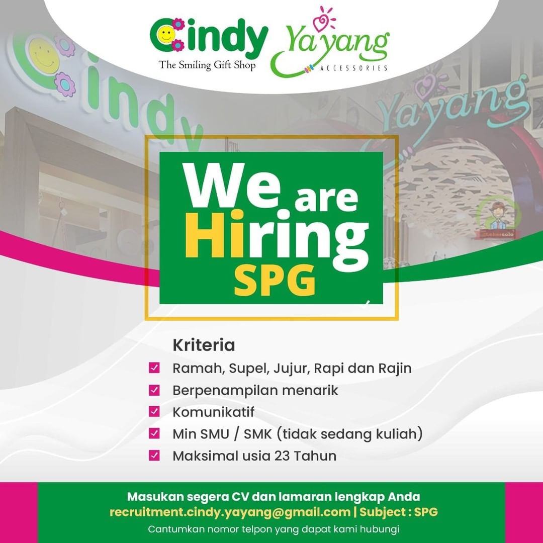 Lowongan Kerja SPG di Cindy & Yayang Accessories Solo