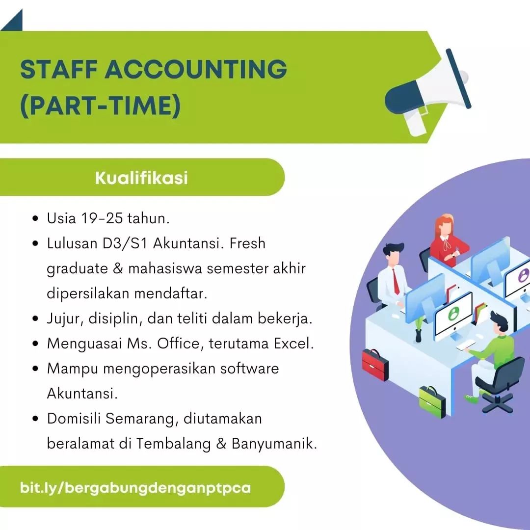 Lowongan Kerja Staff Accounting Part-time di PT Pandawa Cahaya Asia Semarang