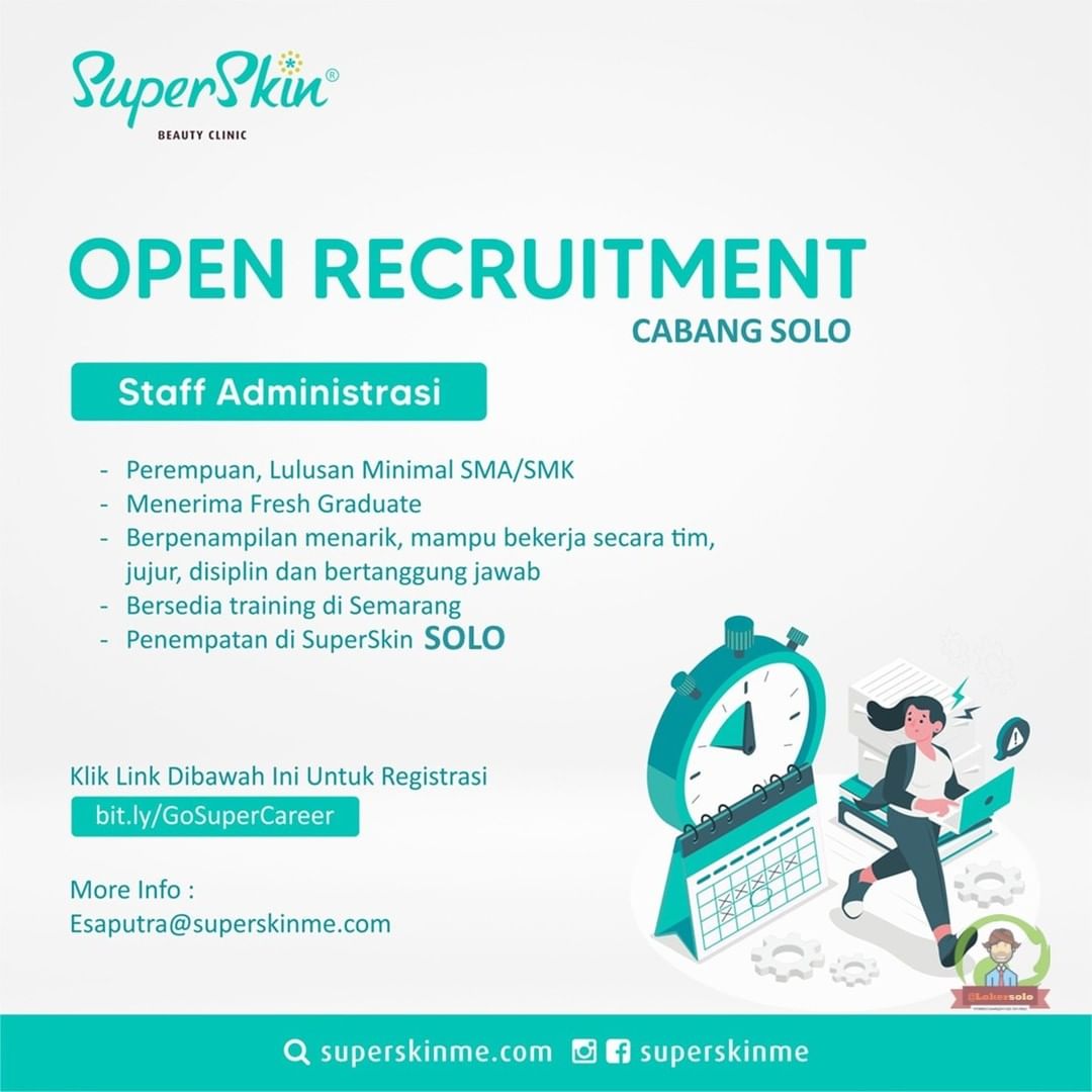 Lowongan Kerja Staff Administrasi di Super Skin Clinic Solo