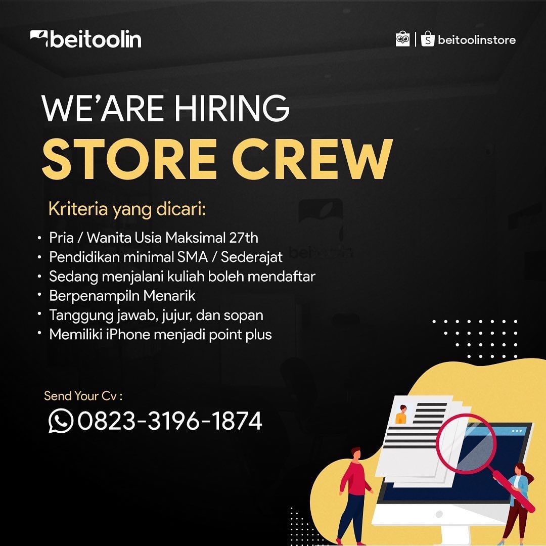 Lowongan Kerja Store Crew di Beitoolin Semarang