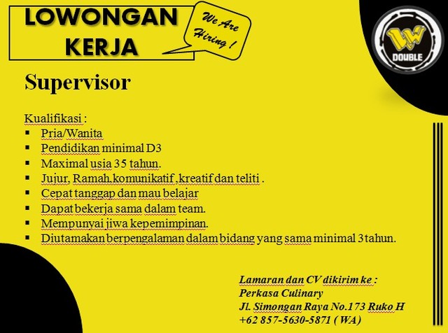 Lowongan Kerja Supervisor di Perkasa Culinary Semarang