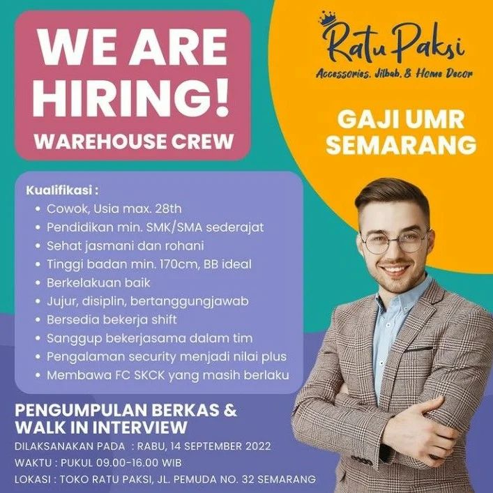 Lowongan Kerja Warehouse Crew di Ratu Paksi Semarang