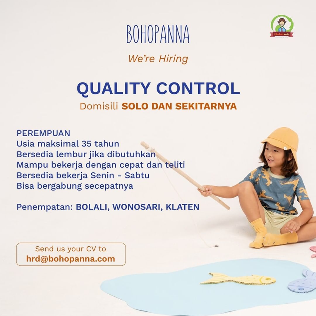 Lowongan Kerja Quality Control di Bohopanna Solo