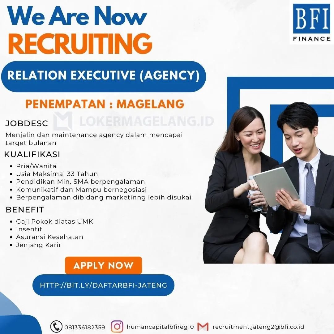 Lowongan Kerja Relation Executive (Agency) di BFI Finance Magelang