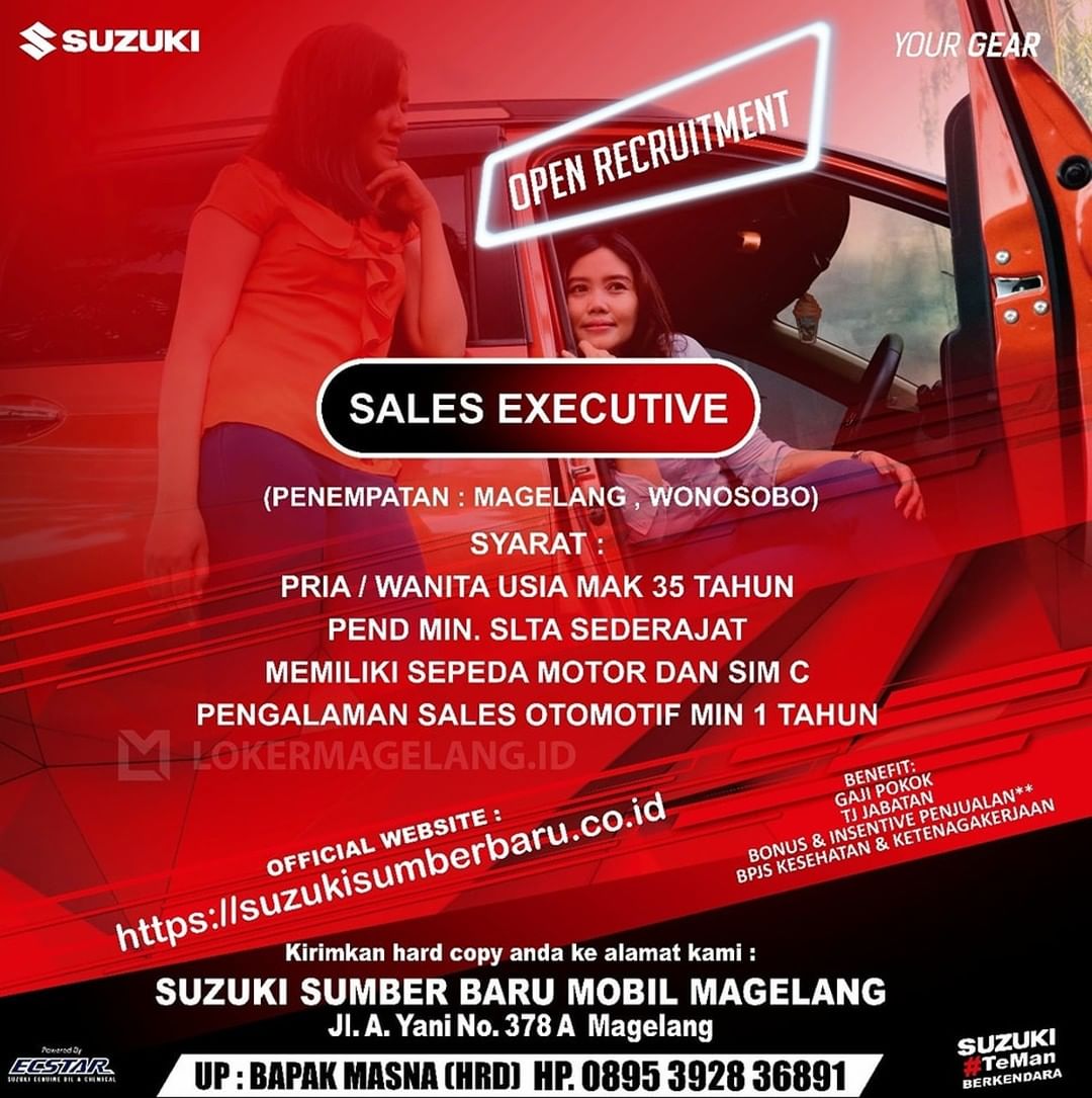 Lowongan Kerja Sales Executive di Suzuki Sumber Baru Magelang