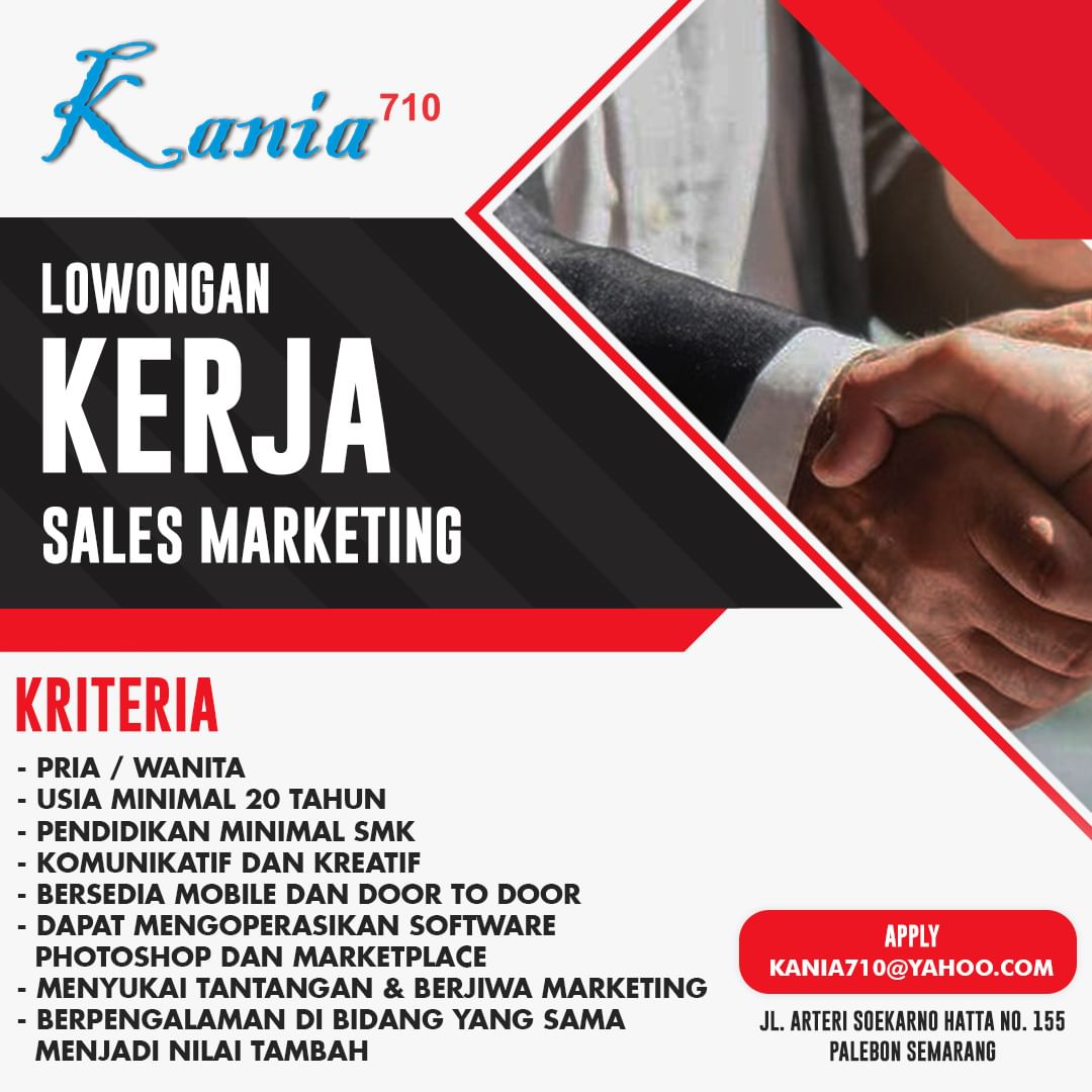 Lowongan Kerja Sales Marketing di Kania Semarang