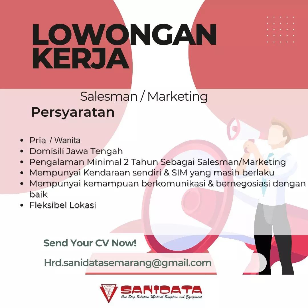 Lowongan Kerja Salesman Marketing di Sanidata Semarang