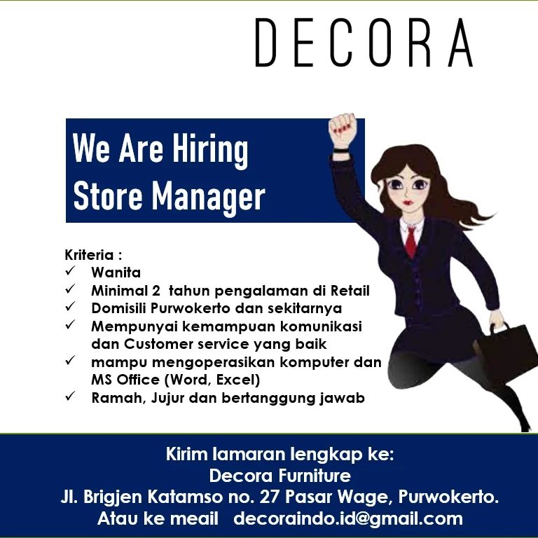 Lowongan Kerja Store Manager di Decora Purwoketo