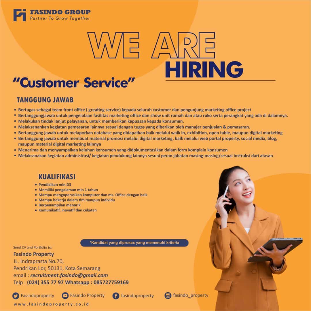 Lowongan Kerja Customer Service di Fasindo Group Semarang