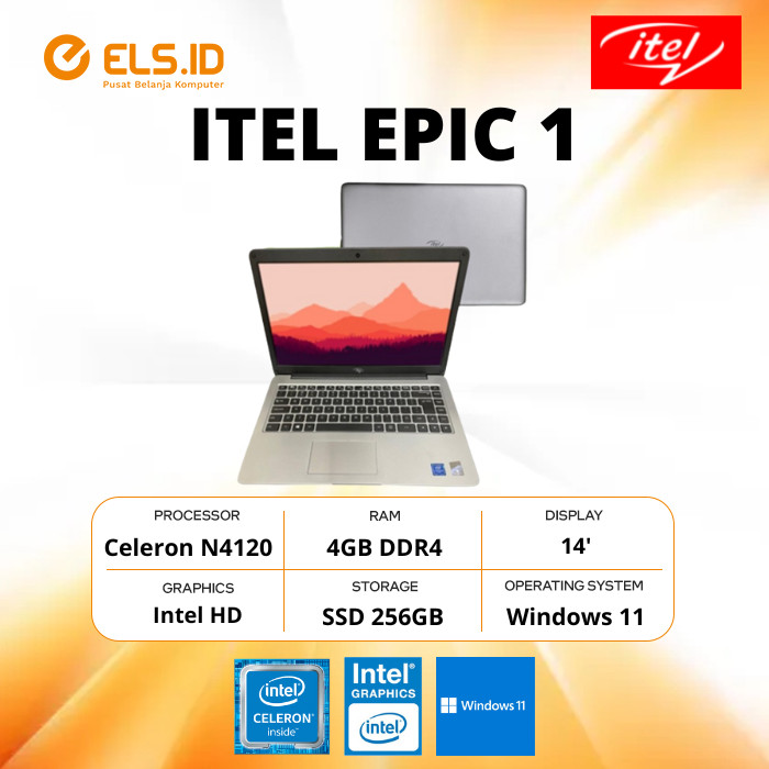 Laptop Super Hemat ITEL EPIC 1 by Infinix Intel N4120