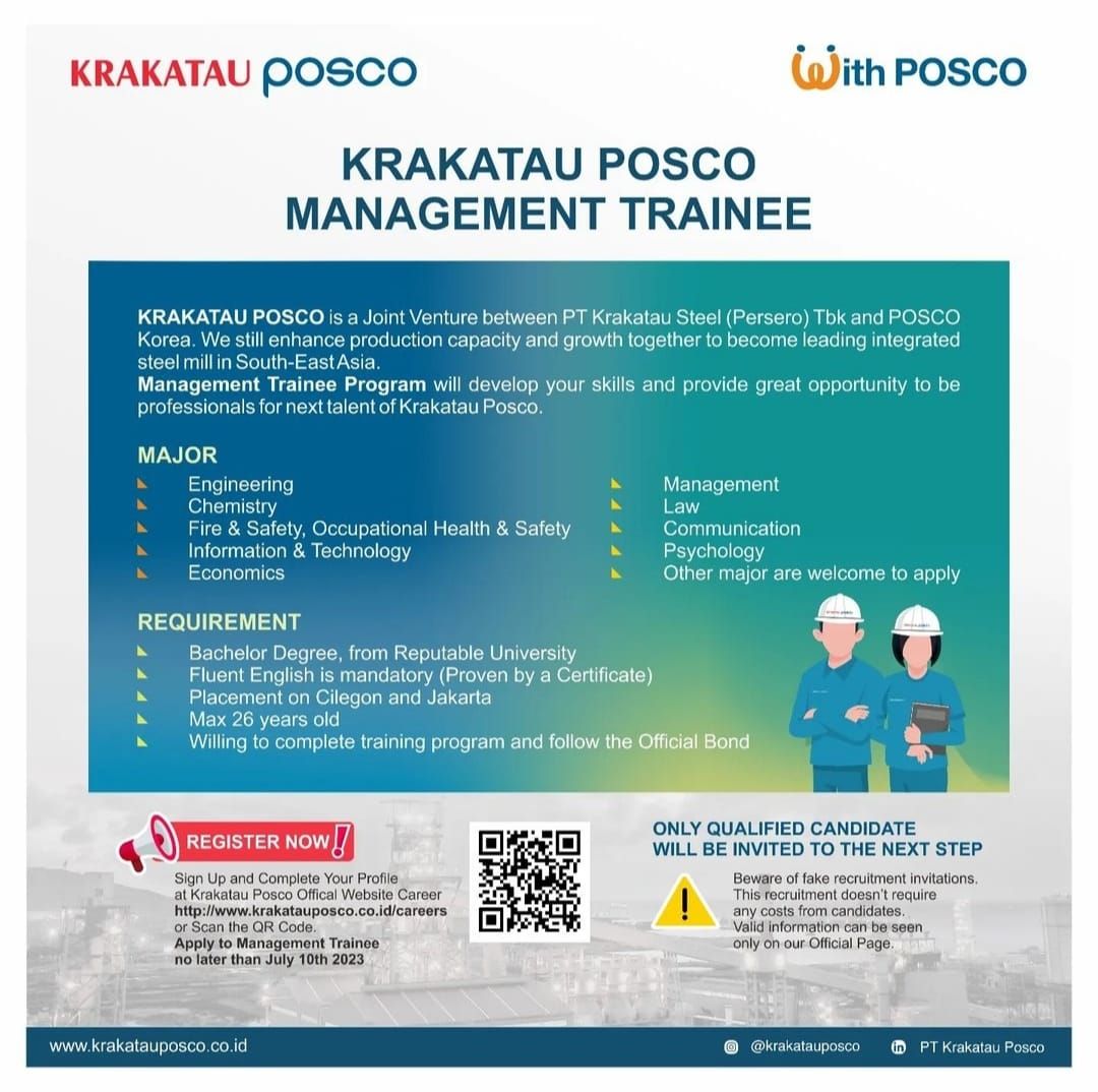 Lowongan Kerja Management Trainee (MT) di PT Krakatau Posco 