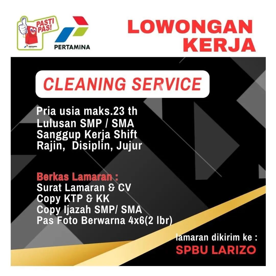 Lowongan Kerja Cleaning Service di SPBU Larizo Demak