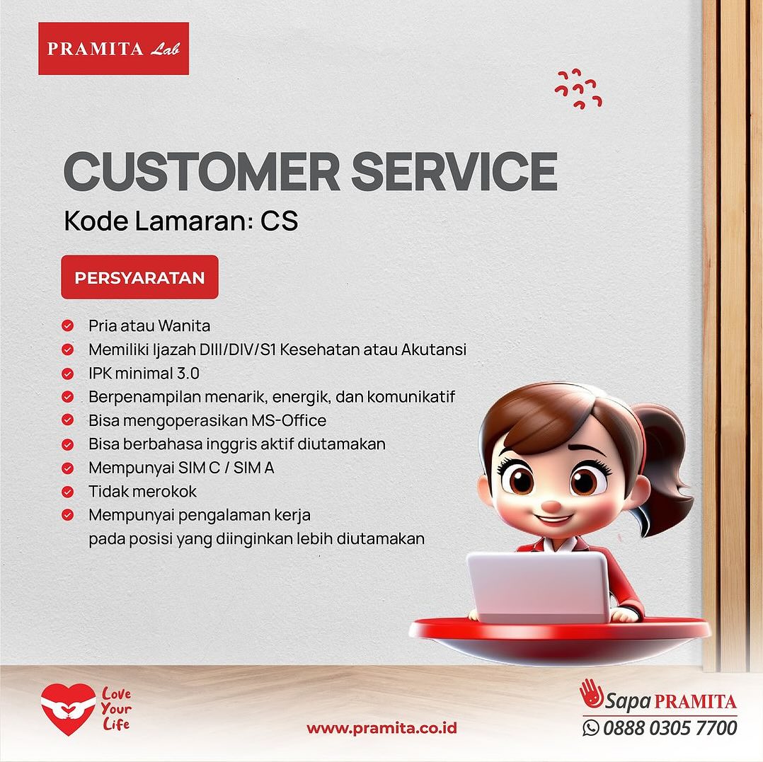 Lowongan Kerja Customer Service di Pramita Lab Semarang