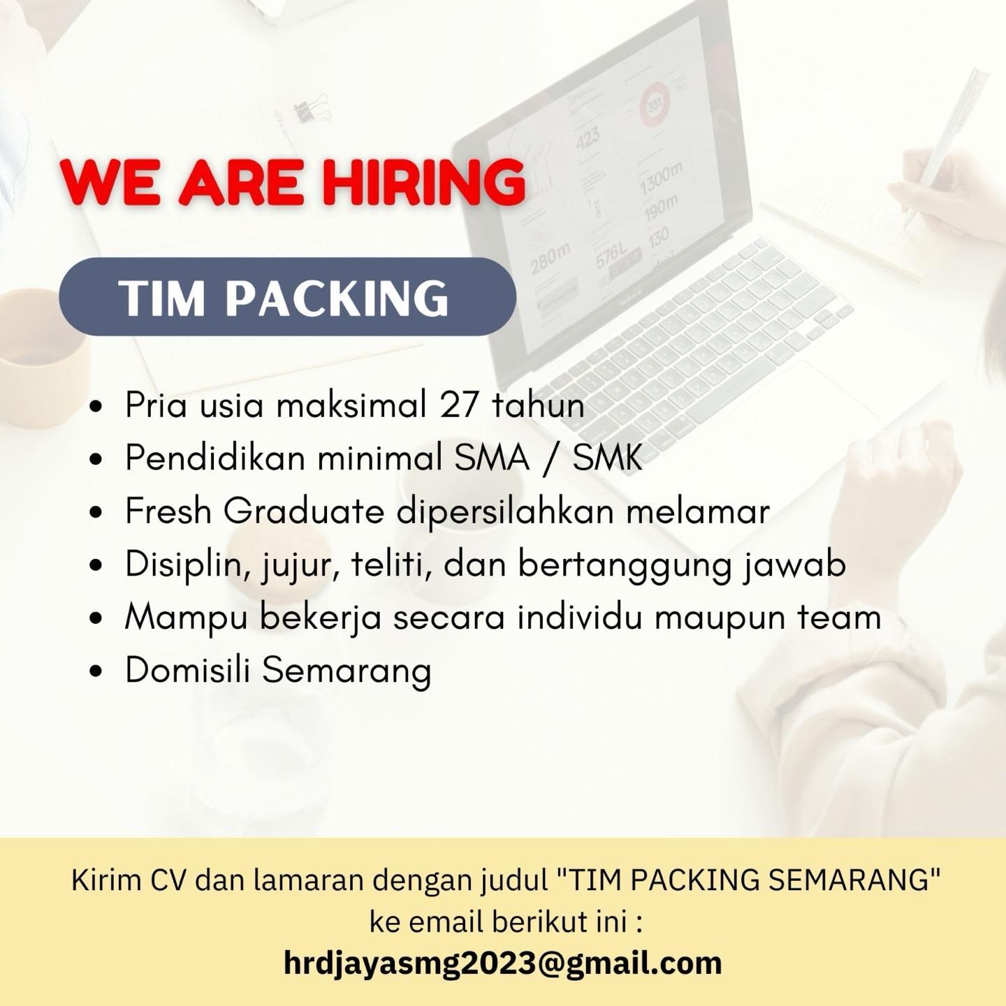 Lowongan Kerja Karyawan Packing di Jaya Semarang