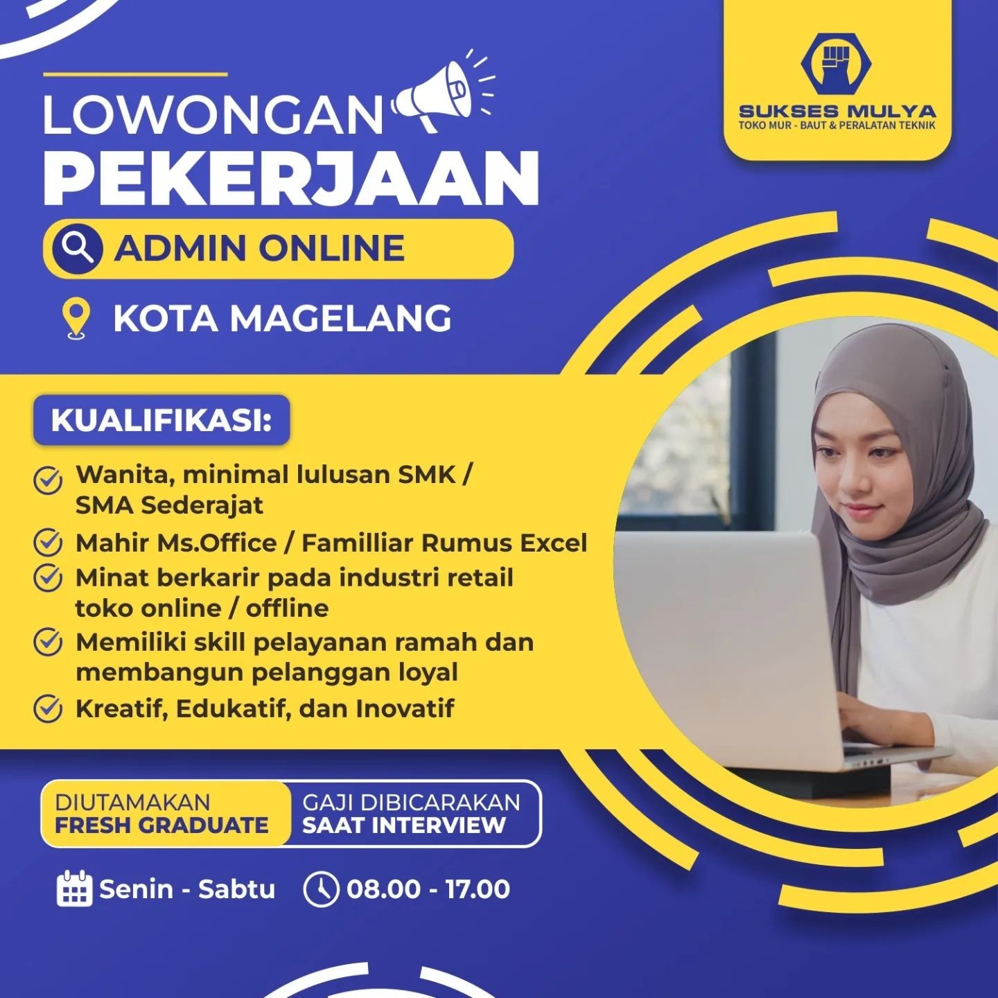 Lowongan Kerja Admin Online di Sukses Mulya Semarang