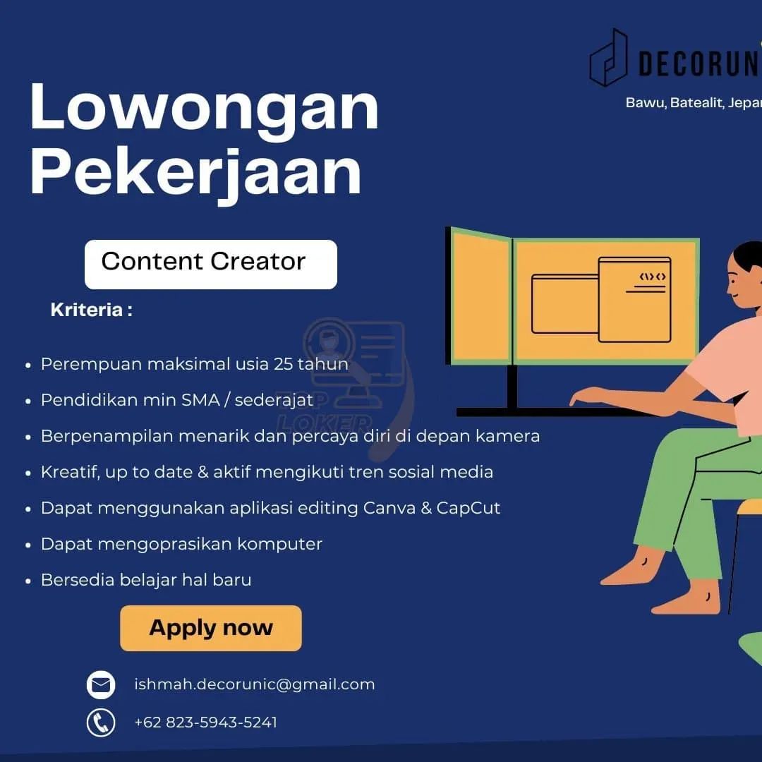 Lowongan Kerja Content Creator di Decorun Jepara