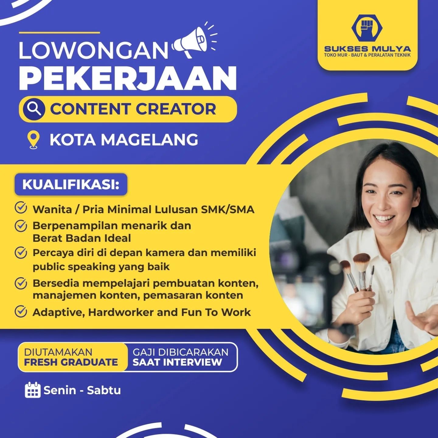 Lowongan Kerja Content Creator di Sukses Mulya Magelang