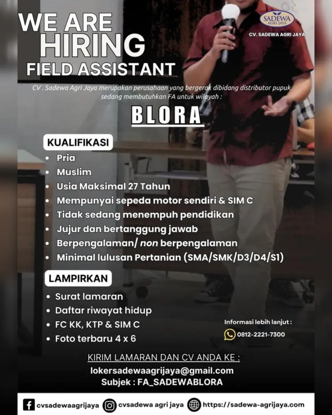 Lowongan Kerja Field Assistant di CV Sadewa Agri Jaya Blora