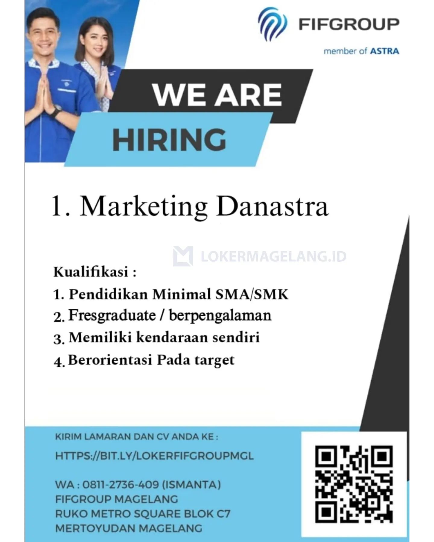 Lowongan Kerja Marketing Danasatra di FIF Group Magelang