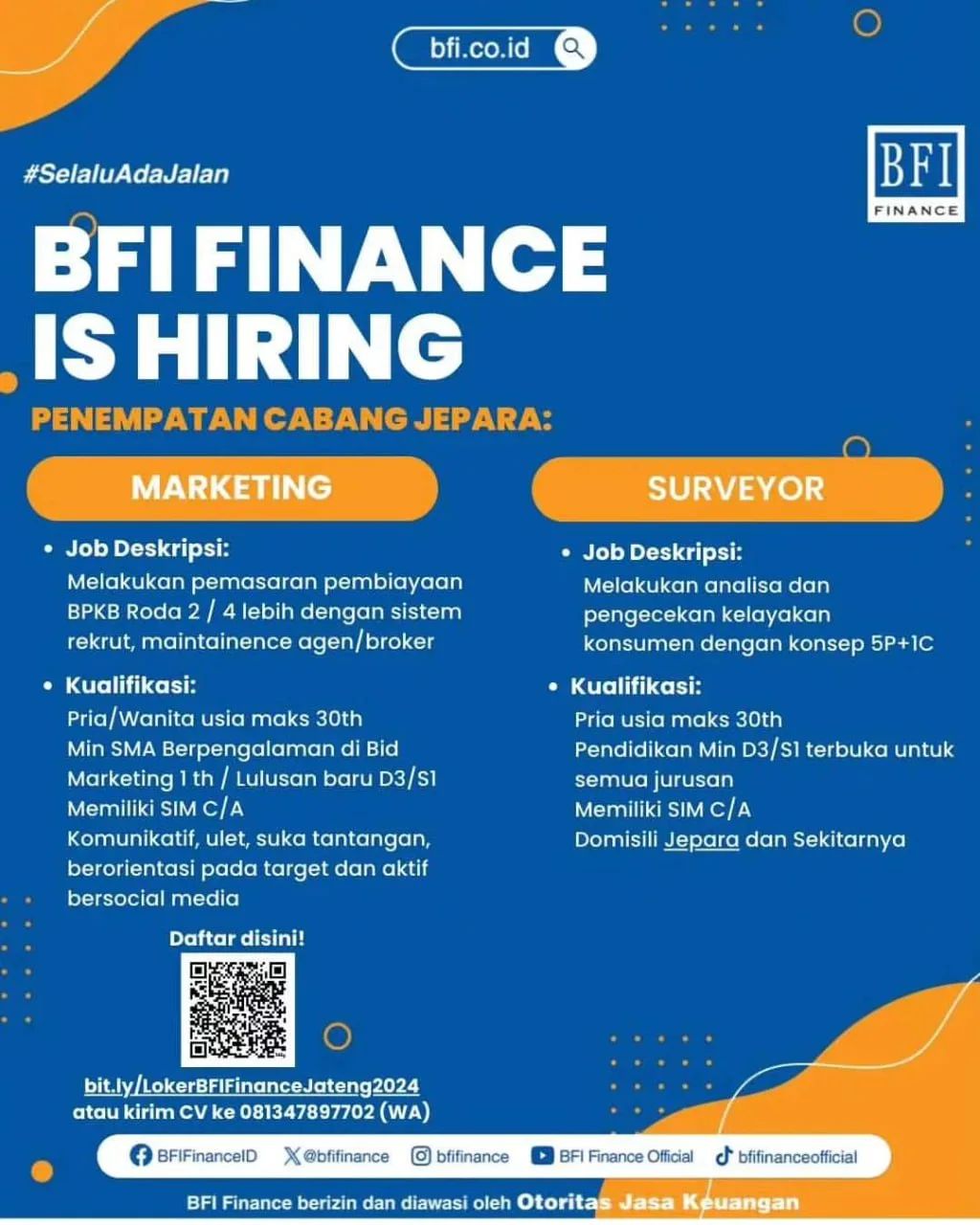 Lowongan Kerja Marketing di BFI Finance Jepara