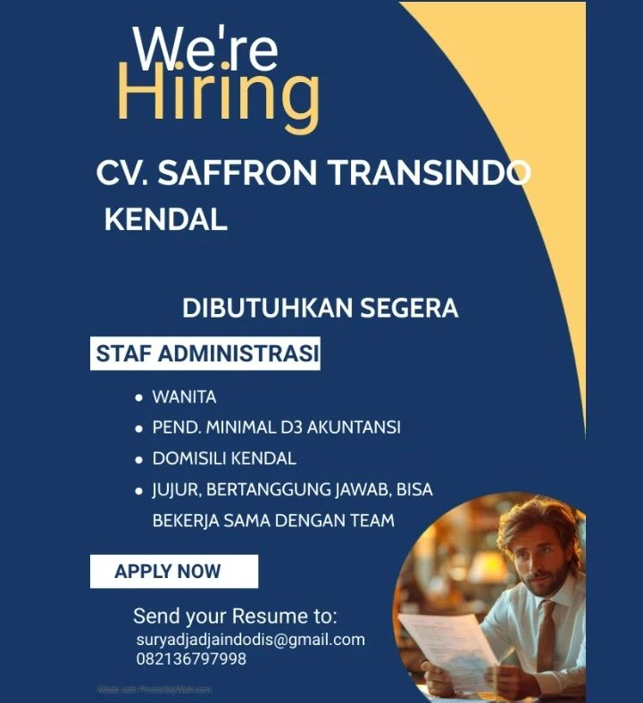 Lowongan Kerja Staff Administrasi di CV Saffron Transindo Kendal