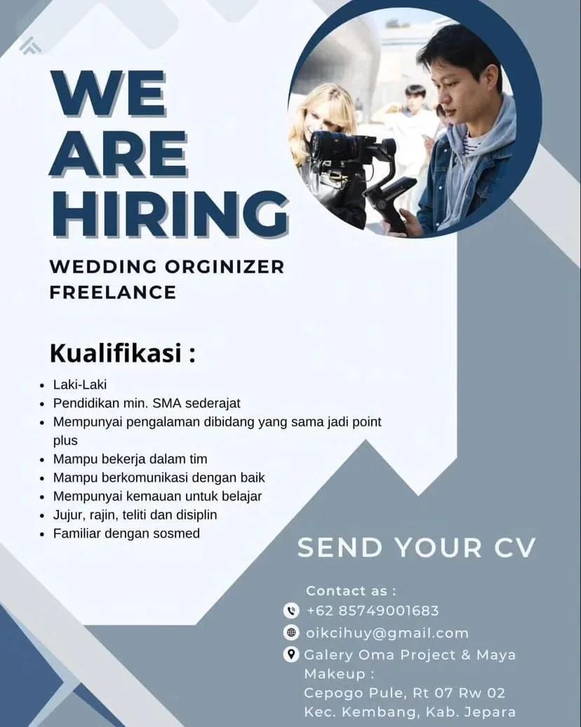 Lowongan Kerja Wedding Organizer Freelance di Gallery Oma Jepara