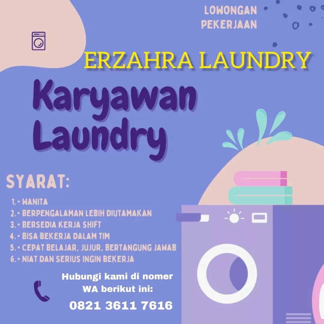 Lowongan Kerja Karyawan di Erzahra Laundry Jepara